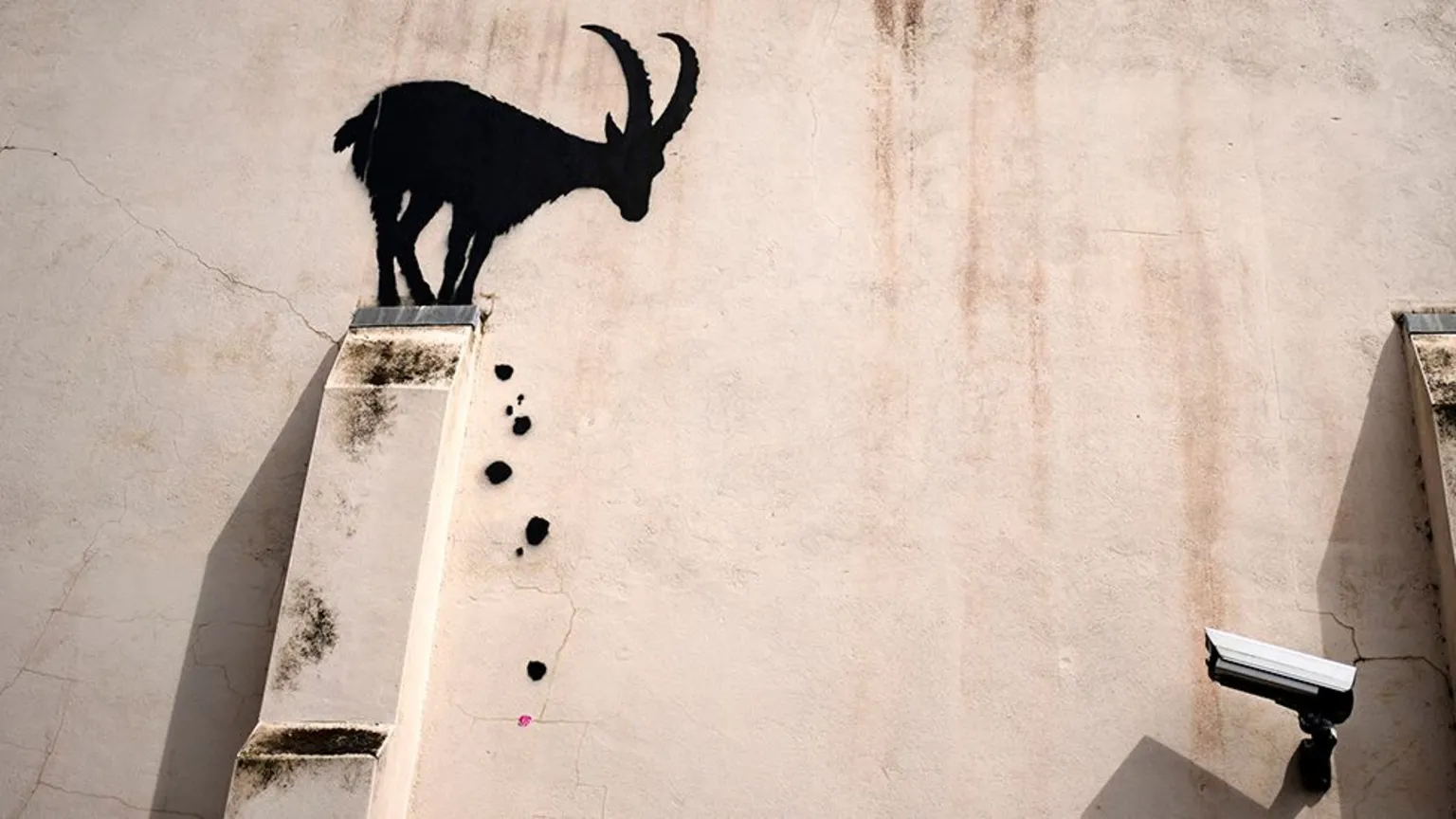 Banksy Strikes Again: New Artwork Depicts Goat on Precipice in British Kew Green