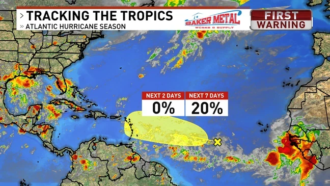 Atlantic Tropical Disturbance Shows Increased Development Potential