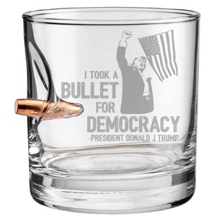 Whiskey Glasses honoring “Bulletproof” Trump Start selling in US