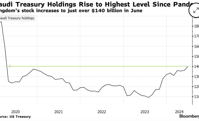 Saudi Arabia Boosts US Treasury Holdings to Pandemic High