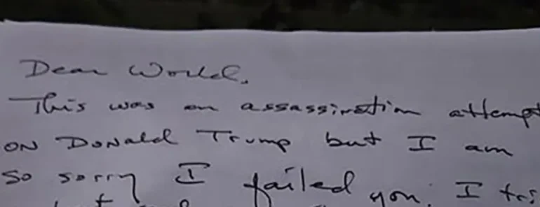 Suspect in Trump Golf Course Incident Left Letter Detailing Assassination Attempt, According to Prosecutors