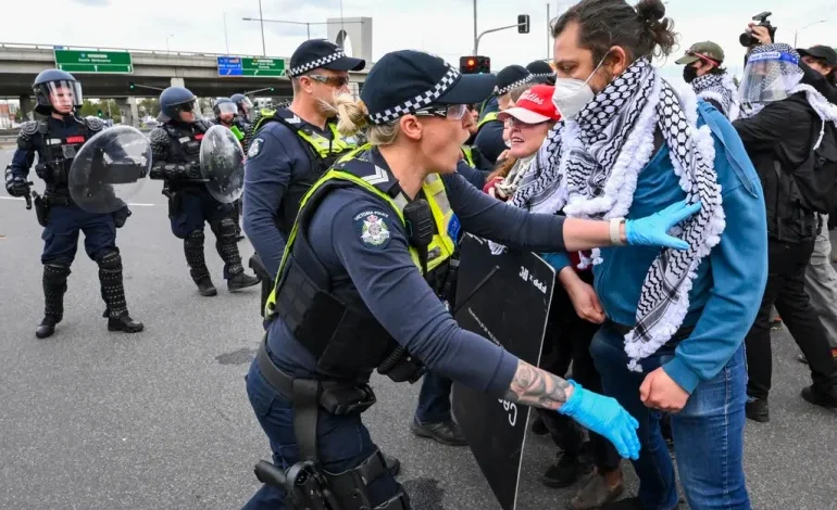 Clashes Erupt at Melbourne Anti-War Protest Leading to Dozens of Arrests