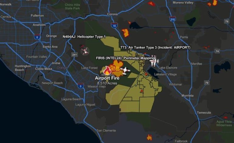 Southern California Battles Triple Threat of Wildfires as Airport Fire Engulfs Thousands of Acres