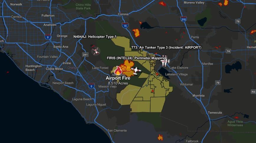 Southern California Battles Triple Threat of Wildfires as Airport Fire Engulfs Thousands of Acres