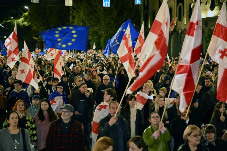 Georgians Rally in Support of EU Membership Ahead of Crucial Elections