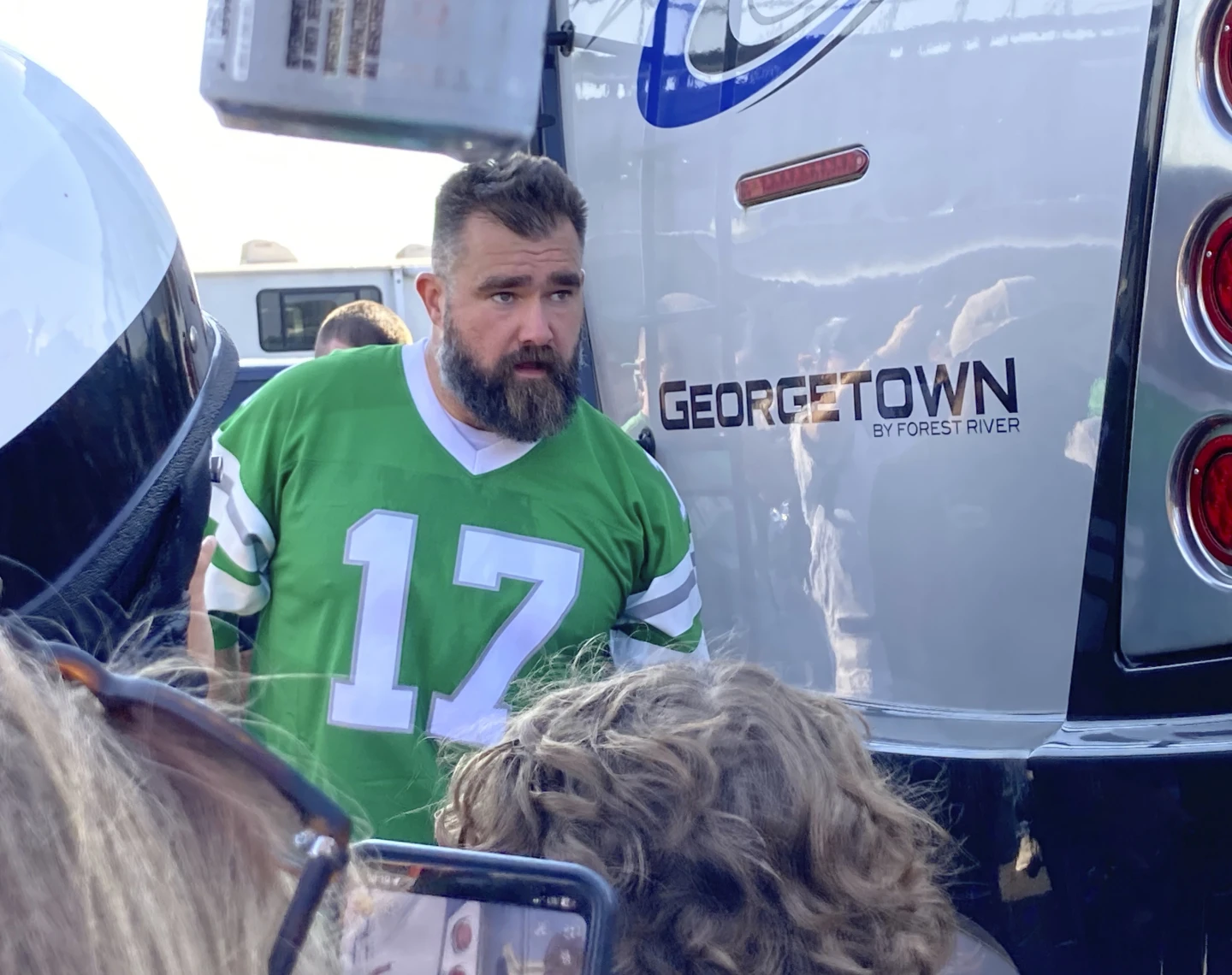 Former Eagles Center Jason Kelce Apologizes for Throwing Fan’s Phone at Ohio State Game