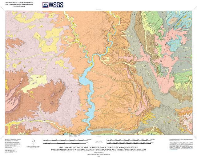 New Geological Map of Firehole Canyon Quadrangle Released by Wyoming State Geological Survey