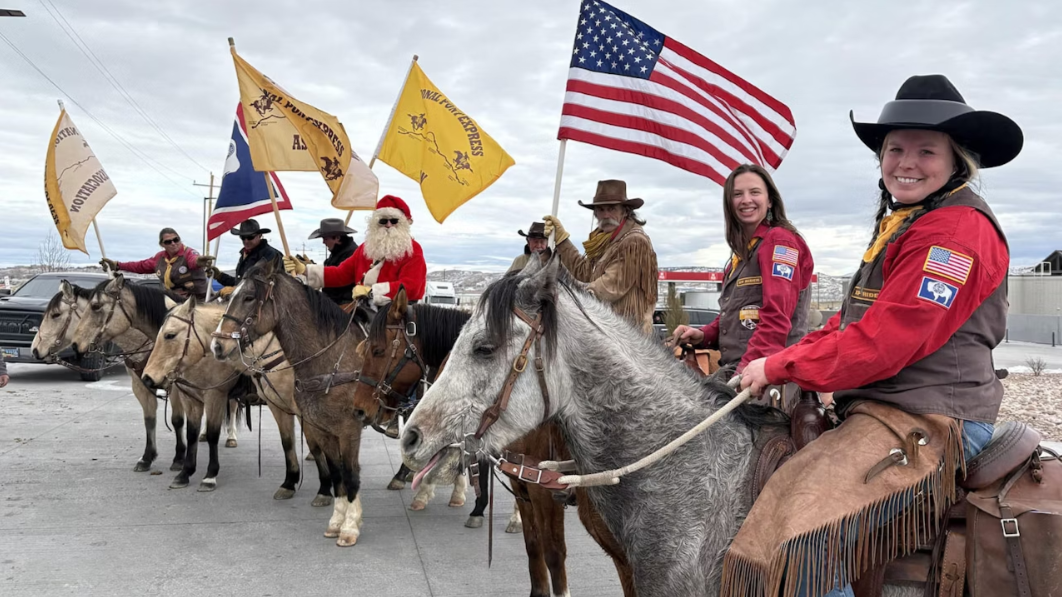 Santa Joins the Pony Express for a Holiday Mail Ride in Wyoming