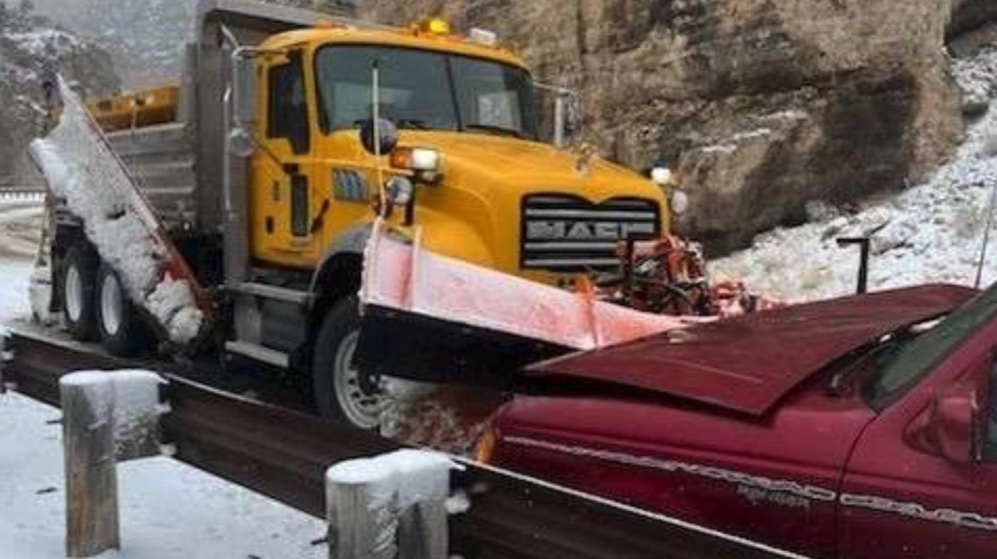 Pickup Collides with Snowplow Truck in Ten Sleep Canyon