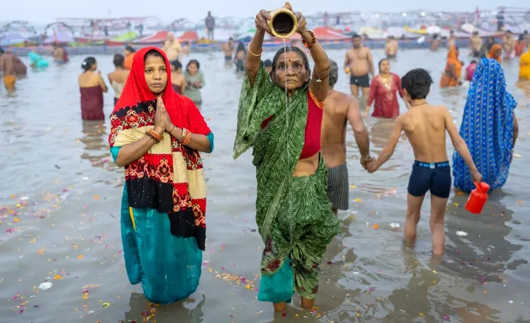 Millions Gather for India’s Kumbh Mela as Pilgrims Plunge into Freezing Rivers