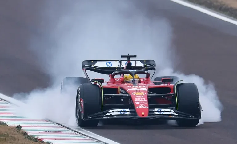 World Champion Lewis Hamilton Crashes During Testing of 2023 Ferrari at Barcelona Circuit