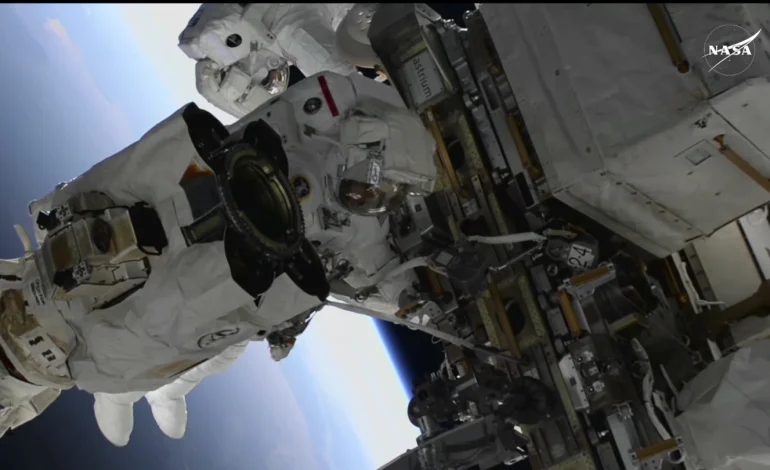 Stuck Astronauts Complete First Joint Spacewalk, Set Record for Female Spacewalker