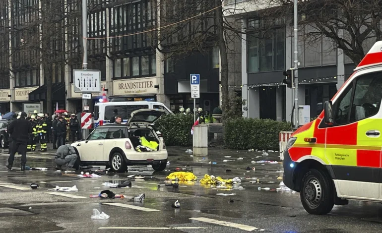 Car Rams Union Demonstration in Munich, Injuring Dozens